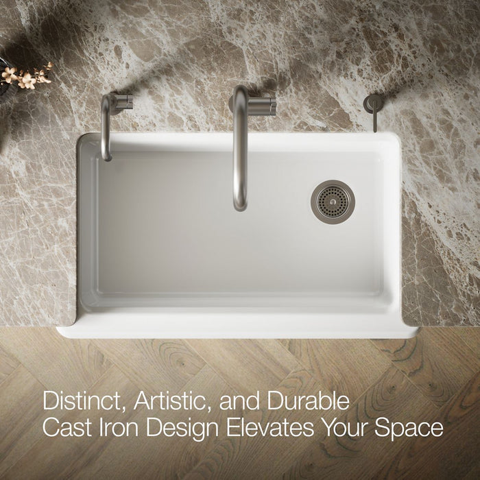 Kohler Riverby 35-3/4" undermount single-bowl farmhouse workstation kitchen sink
