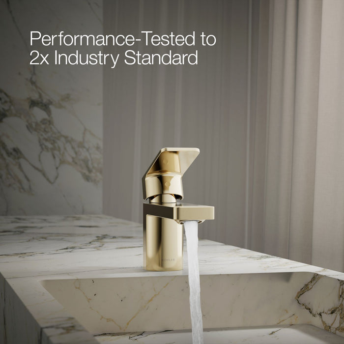 KOHLER K-24804-4N Parallel Low single-handle bathroom sink faucet, 0.5 gpm