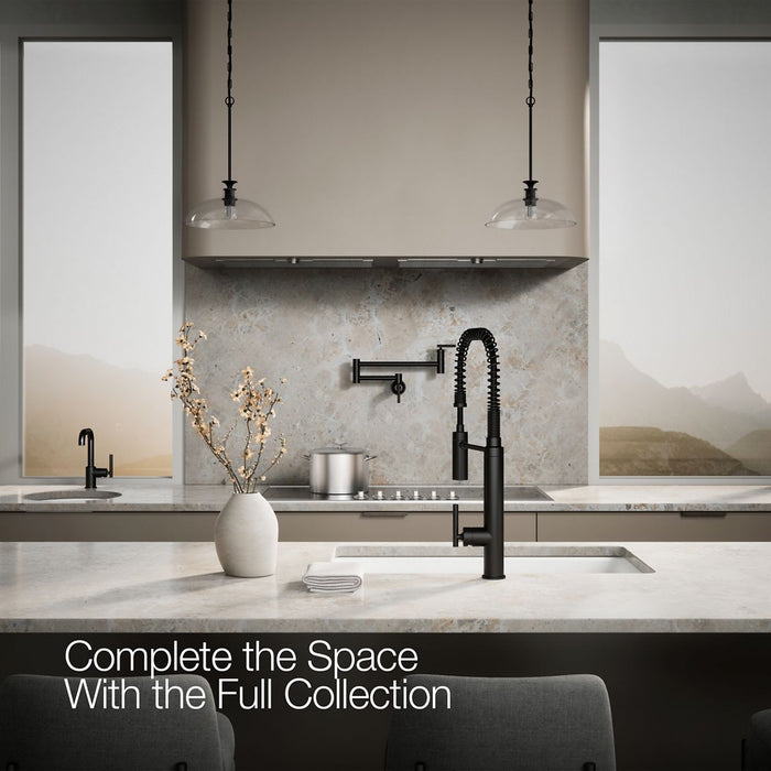 KOHLER Purist Semi-professional kitchen sink faucet with three-function sprayhead