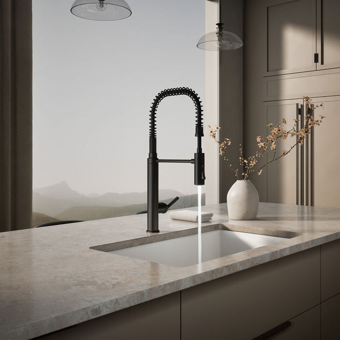 KOHLER K-24982 Purist Semi-professional kitchen sink faucet with three-function sprayhead, matte black - view 3