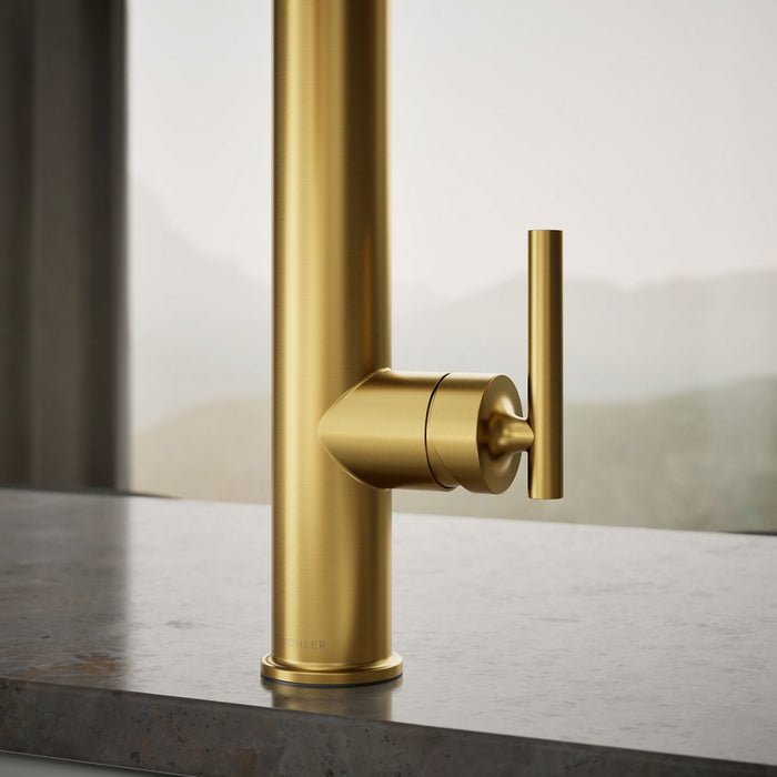 KOHLER Purist Semi-professional kitchen sink faucet with three-function sprayhead