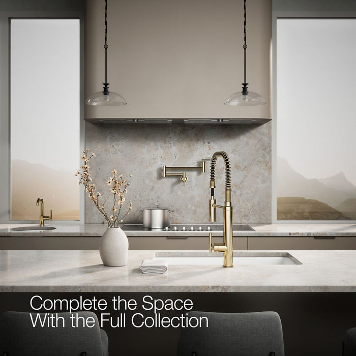 KOHLER Purist Semi-professional kitchen sink faucet with three-function sprayhead