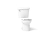 KOHLER K-25097 Kingston Two-piece Round-front Toilet, 1.28 GPF, white