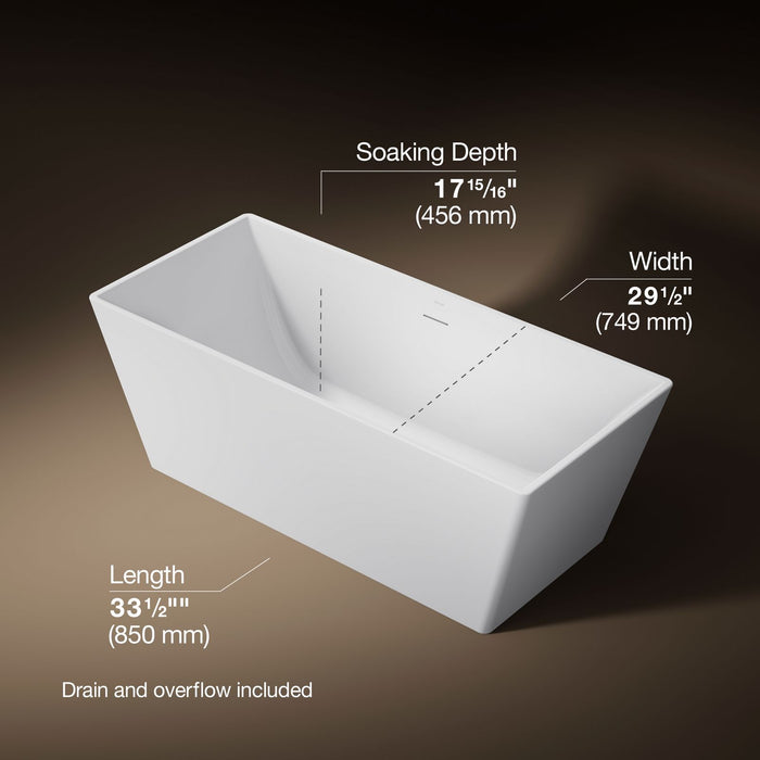 KOHLER K-25164 Evok 66" x 30" Freestanding Bath