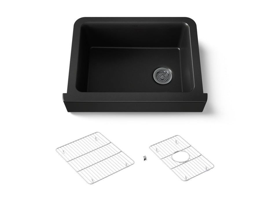 KOHLER K-25785 Cairn 29-3/4" undermount single-bowl farmhouse kitchen sink with short apron