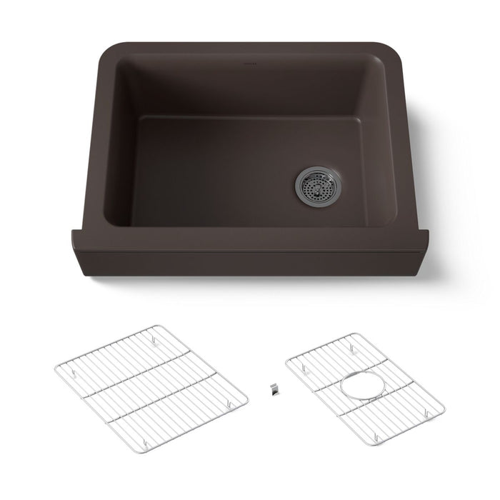 Kohler Cairn 29-3/4" undermount single-bowl farmhouse kitchen sink with short apron