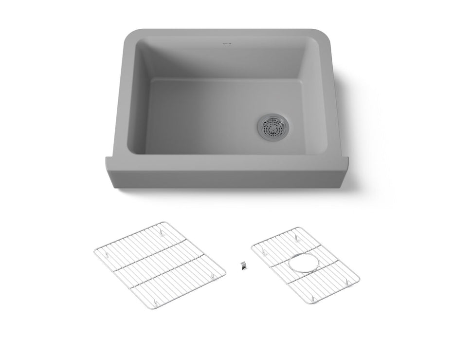 Kohler Cairn 29-3/4" undermount single-bowl farmhouse kitchen sink with short apron