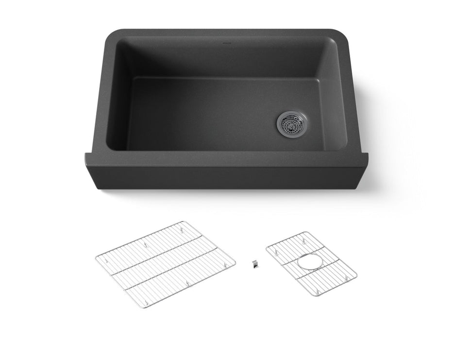 KOHLER K-25786 Cairn 34" undermount single-bowl farmhouse kitchen sink