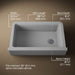 KOHLER K-25786 Cairn 34" undermount single-bowl farmhouse kitchen sink, matte grey - view 4