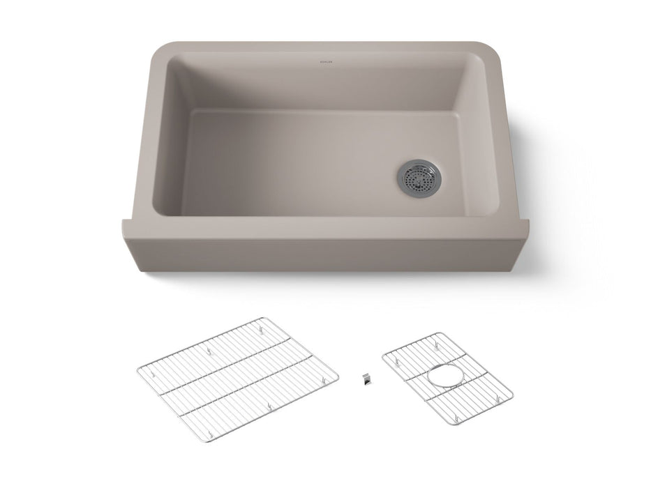 Kohler Cairn 34" undermount single-bowl farmhouse kitchen sink