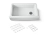 KOHLER K-25786 Cairn 34" undermount single-bowl farmhouse kitchen sink, matte white