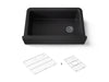 KOHLER K-25788 Cairn 34" undermount single-bowl farmhouse kitchen sink with fluted design