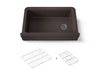 Kohler Cairn 34" undermount single-bowl farmhouse kitchen sink with fluted design