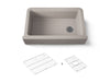 Kohler Cairn 34" undermount single-bowl farmhouse kitchen sink with fluted design