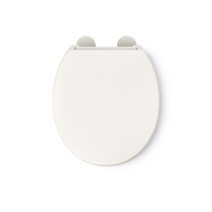 KOHLER KOHLER K-25876 Hyten Elevated Quiet-Close round-front toilet seat
