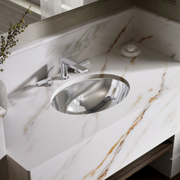 KOHLER K-2602-MU Rhythm 23-1/4" oval undermount bathroom sink, no overflow