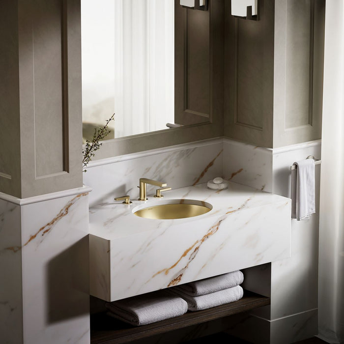 Kohler Bachata 20" oval drop-in/undermount bathroom sink, no overflow