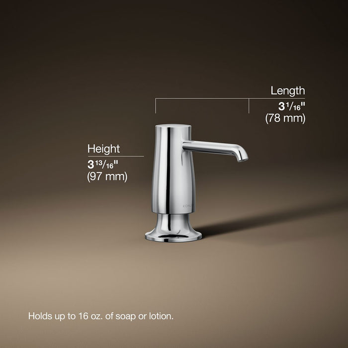 3/4 view of product with dimensions