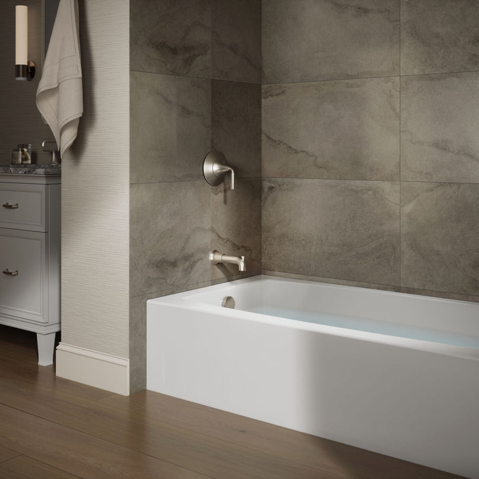 KOHLER K-26108-LA Entity 60" x 32" alcove bath with left drain