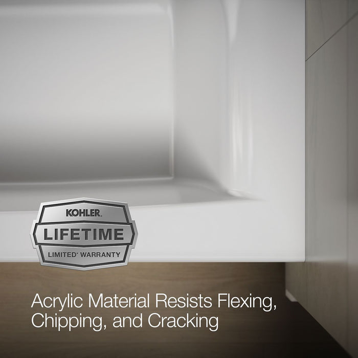 KOHLER KOHLER K-26108-LA Entity 60" x 32" alcove bath with left drain