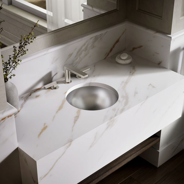 KOHLER K-2610-SU Bolero 13-3/4" round drop-in/undermount bathroom sink, no overflow