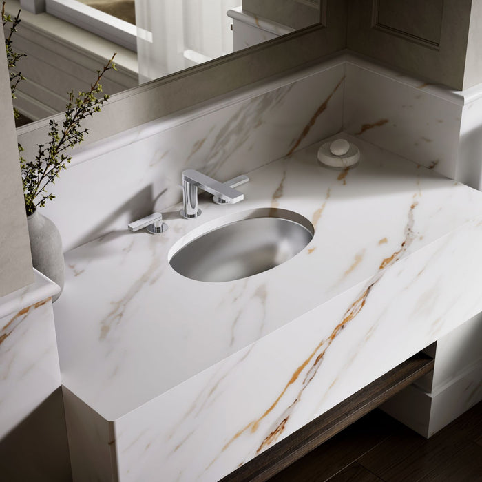 KOHLER K-2611-SU Bolero 16-3/4" oval drop-in/undermount bathroom sink, no overflow