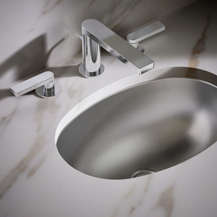 KOHLER K-2611-SU Bolero 16-3/4" oval drop-in/undermount bathroom sink, no overflow