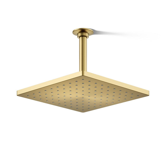 KOHLER K-26149 Honesty 10" single-function rainhead, 2.5 gpm, vibrant brushed moderne brass - view 3