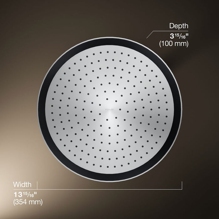 KOHLER K-26292 Statement Round 14" single-function rainhead, 2.5 gpm