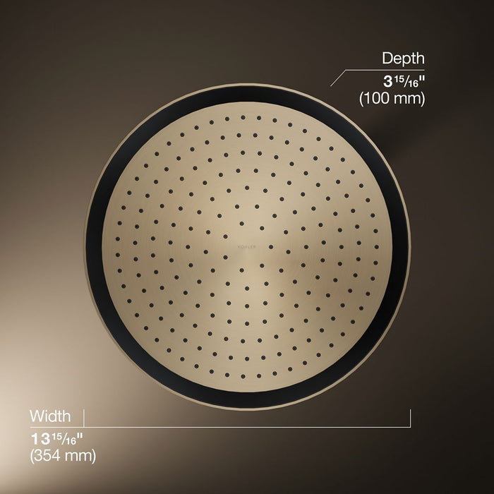 KOHLER K-26292 Statement Round 14" single-function rainhead, 2.5 gpm