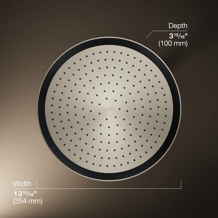 KOHLER K-26292 Statement Round 14" single-function rainhead, 2.5 gpm