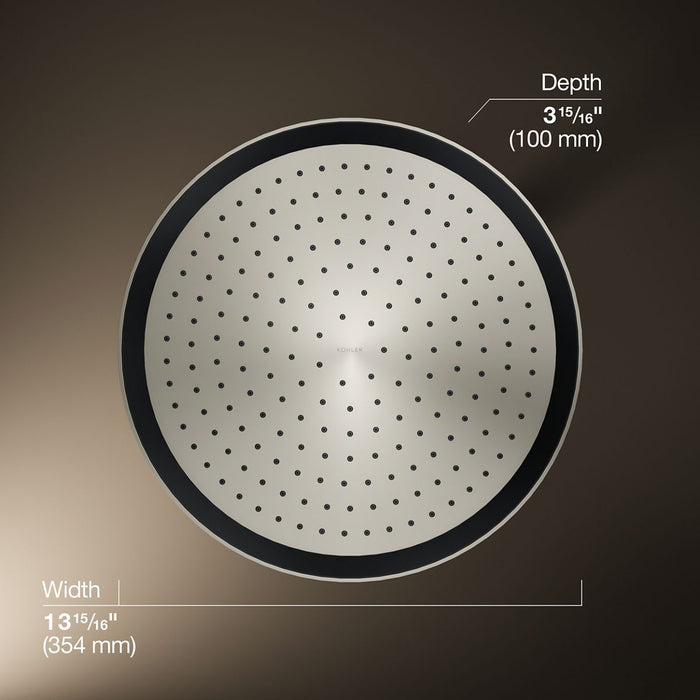 KOHLER K-26292 Statement Round 14" single-function rainhead, 2.5 gpm