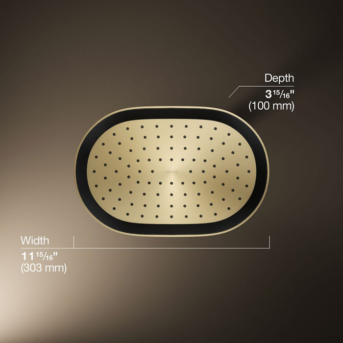 KOHLER K-26293 Statement Oblong 12" single-function rainhead, 2.5 gpm