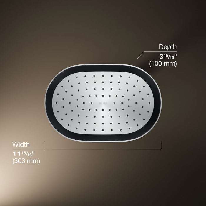 KOHLER K-26293-G Statement Oblong 12" single-function rainhead, 1.75 gpm