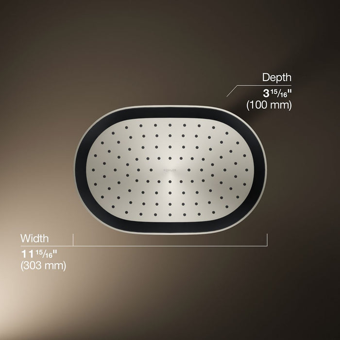 KOHLER K-26293-G Statement Oblong 12" single-function rainhead, 1.75 gpm