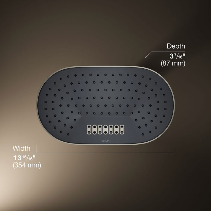 Kohler Statement Oblong 14" two-function rainhead, 2.5 gpm