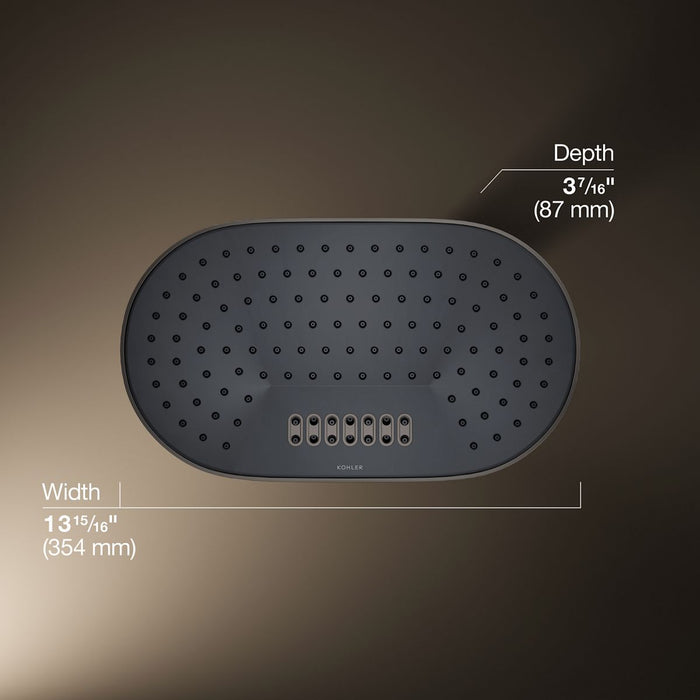 Kohler Statement Oblong 14" two-function rainhead, 2.5 gpm
