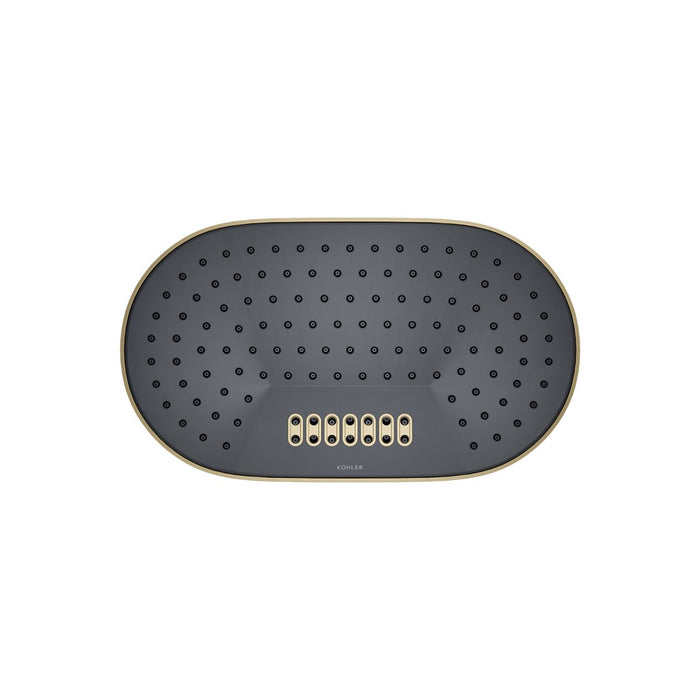 KOHLER K-26295-G Statement Oblong 14" two-function rainhead, 1.75 gpm
