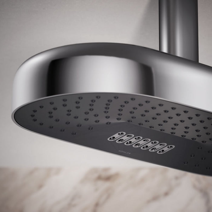 KOHLER K-26297 Statement Oblong 18" two-function rainhead, 2.5 gpm