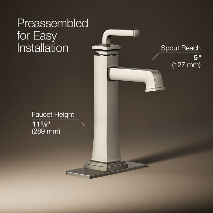 KOHLER K-26430-4N Riff Tall single-handle bathroom sink faucet, 0.5 gpm