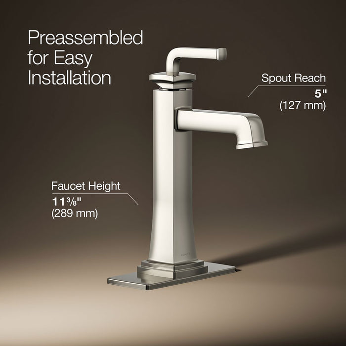 KOHLER K-26430-4N Riff Tall single-handle bathroom sink faucet, 0.5 gpm