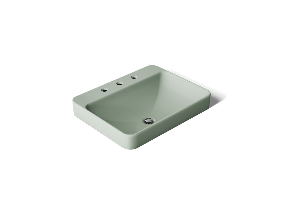 KOHLER K-2660-8 Vox 23" rectangular vessel bathroom sink, aspen green