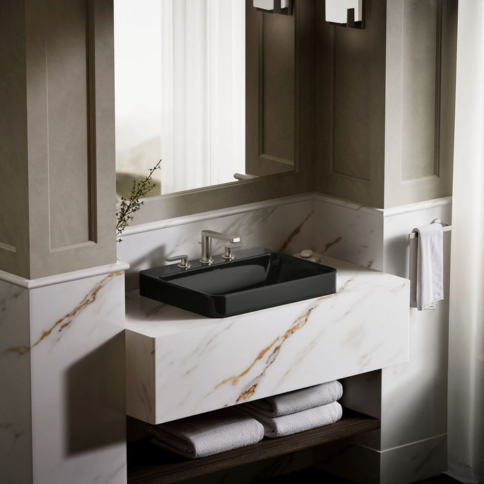 KOHLER K-2660-8 Vox 23" rectangular vessel bathroom sink, black black - view 5