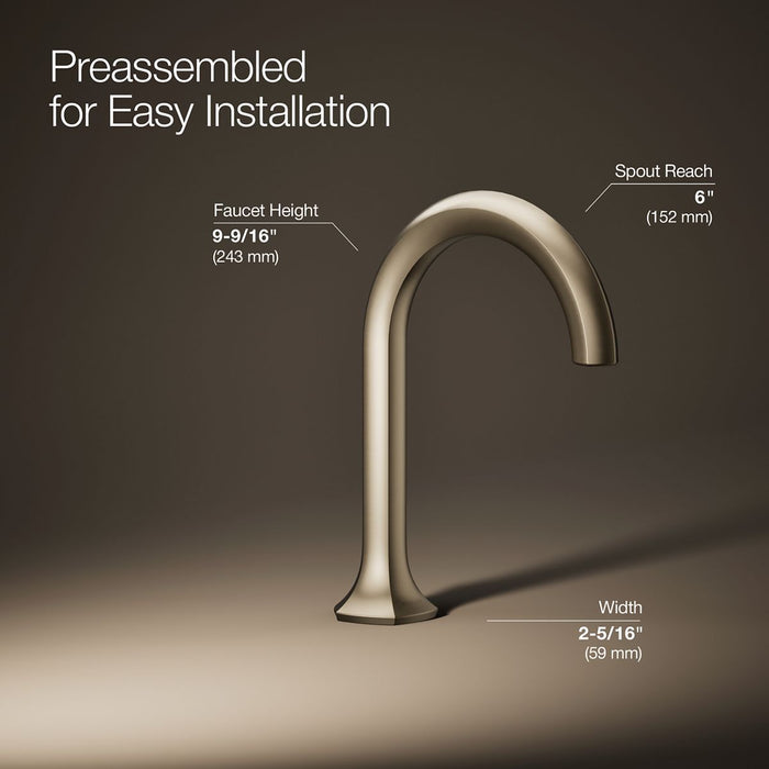 KOHLER K-27008-N Occasion Bathroom sink faucet spout with Cane design, 0.5 gpm