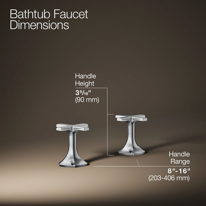 Kohler Occasion Deck-mount bath faucet handles with Cross design