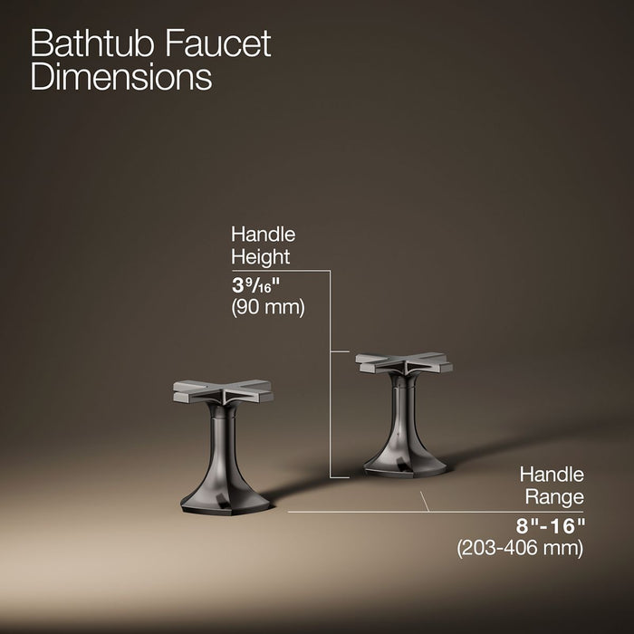 Kohler Occasion Deck-mount bath faucet handles with Cross design