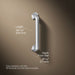 3/4 view of product with dimensions