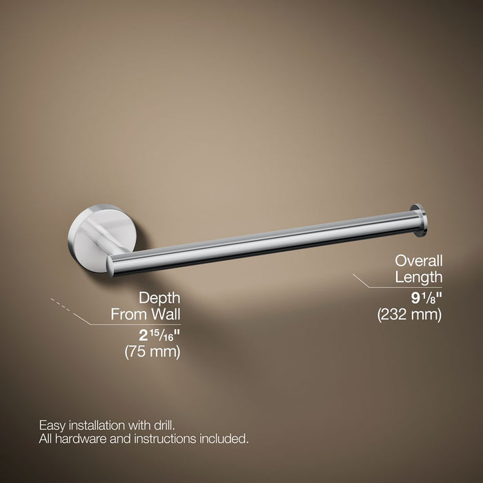KOHLER K-27291 Elate 9" towel arm, polished chrome - view 5