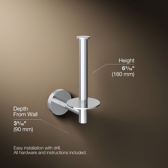 KOHLER K-27293 Elate Vertical toilet paper holder, polished chrome - view 5