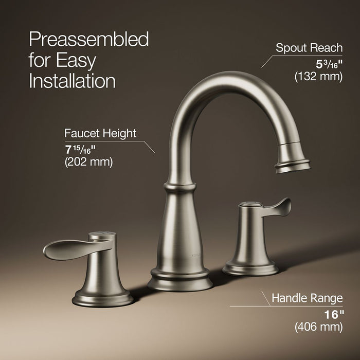 Kohler Bellera Widespread bathroom sink faucet, 0.5 gpm